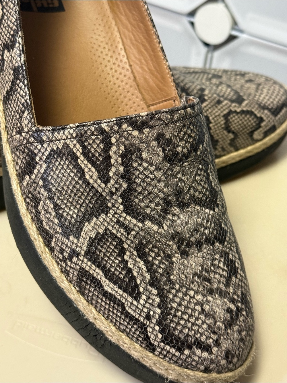 Fitflop animal print slip ons